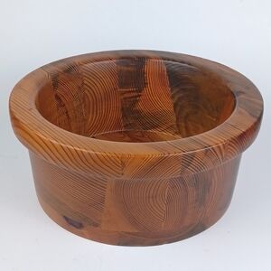 Vintage Modernist Stig Johnsson Smalands Slojd Thick Wood Bowl Sweden